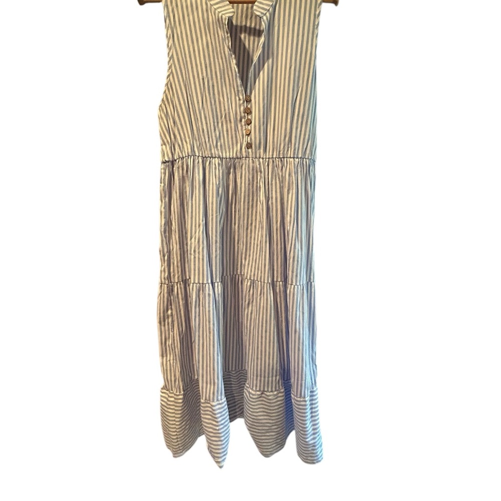 Striped Sleeveless Dress with Buttons Size XL